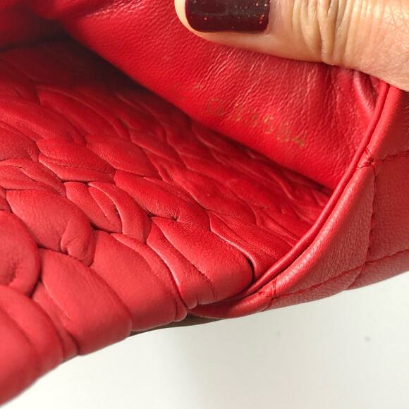 Chanel Interlocking CC Logo Red Quilted Lambskin Slip On Mules Slides 38.5 Flats - Picture 10 of 13